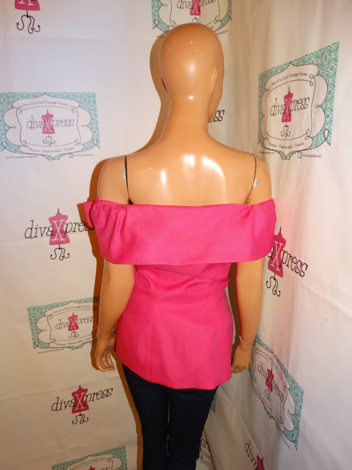 Vintage Pink Off Shoulder Blouse Size S