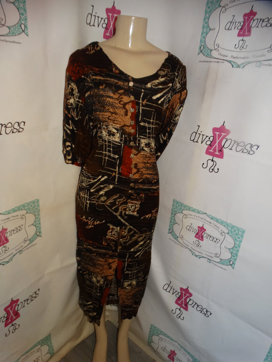 Vintage MIC Fashion Brown Dress Size 2x
