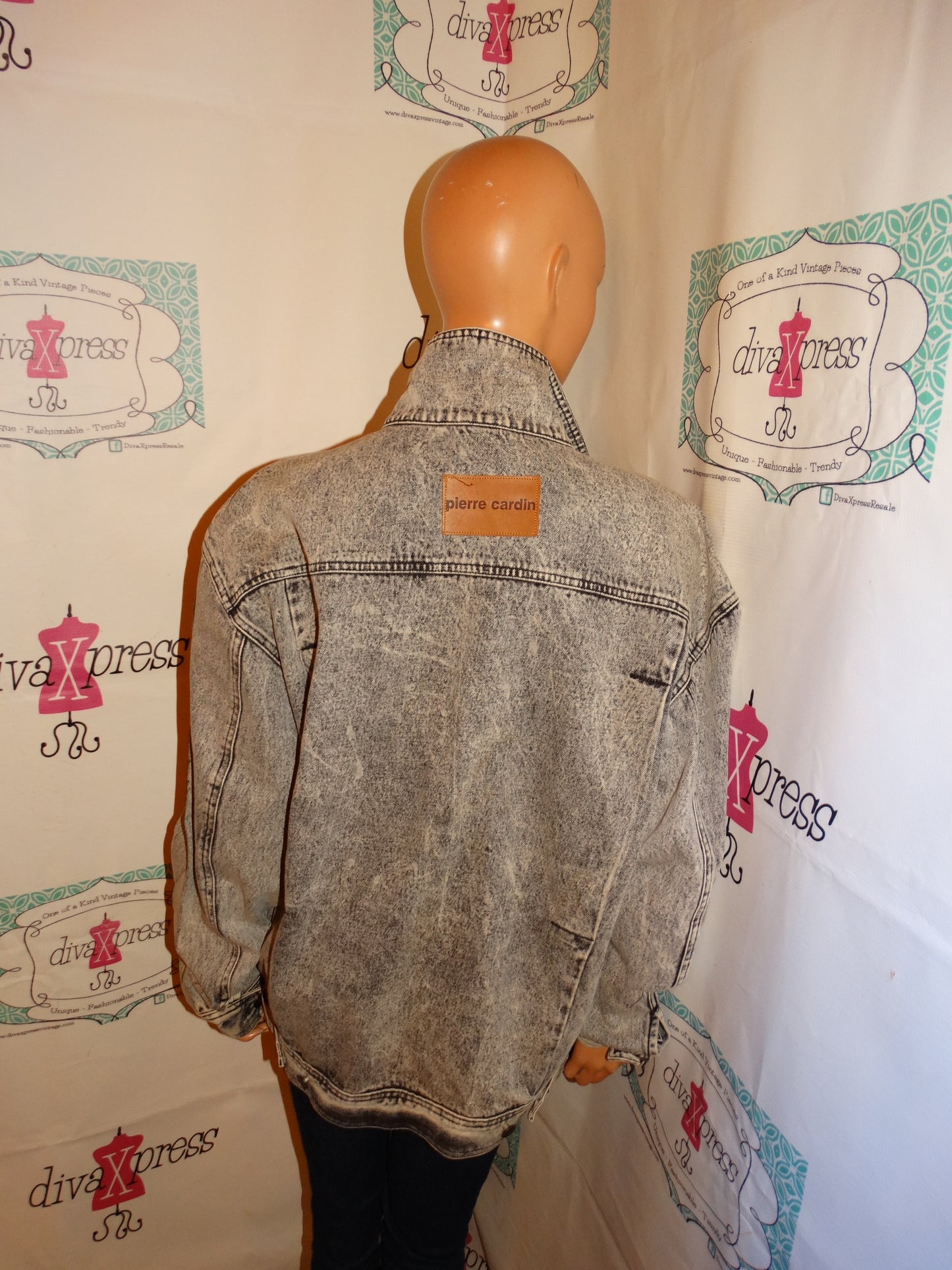 Vintage Pierre Cardin Gray Acid Wash Jacket Size 1x
