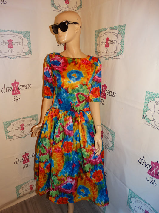 Vintage Pink/Blue Poofy Dress Size M