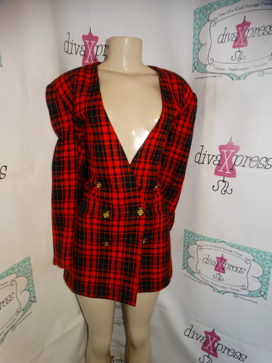 Vintage Worthington red/Black blazer Size XL