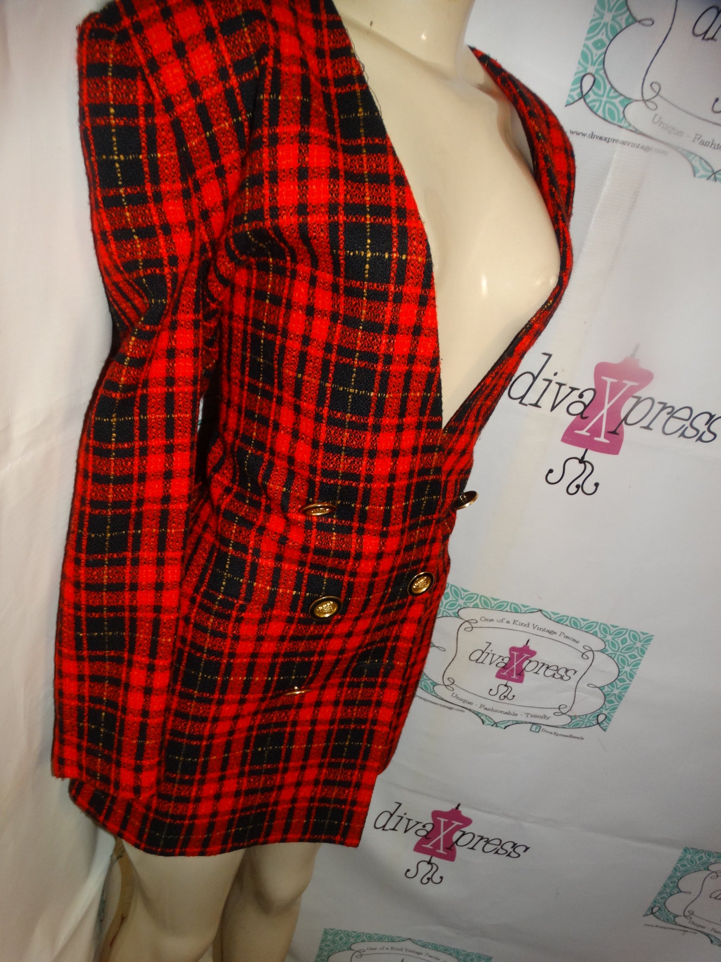 Vintage Worthington red/Black blazer Size XL