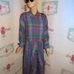 Vintage Ms Chaus Purple  Plaid Dress Size XL