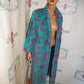 Vintage Teal/Pink Duster Throw Size M