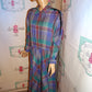 Vintage Ms Chaus Purple  Plaid Dress Size XL