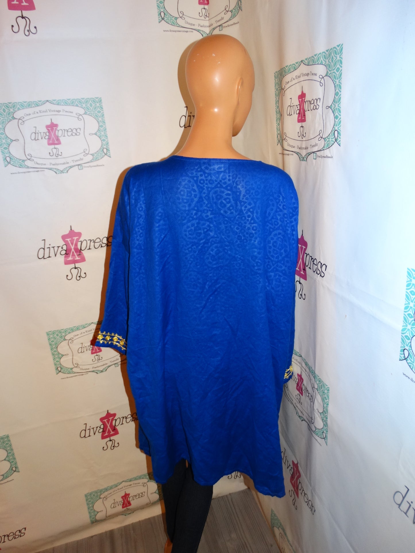 Vintage The African Stay Blue/Gold Top Size 3x