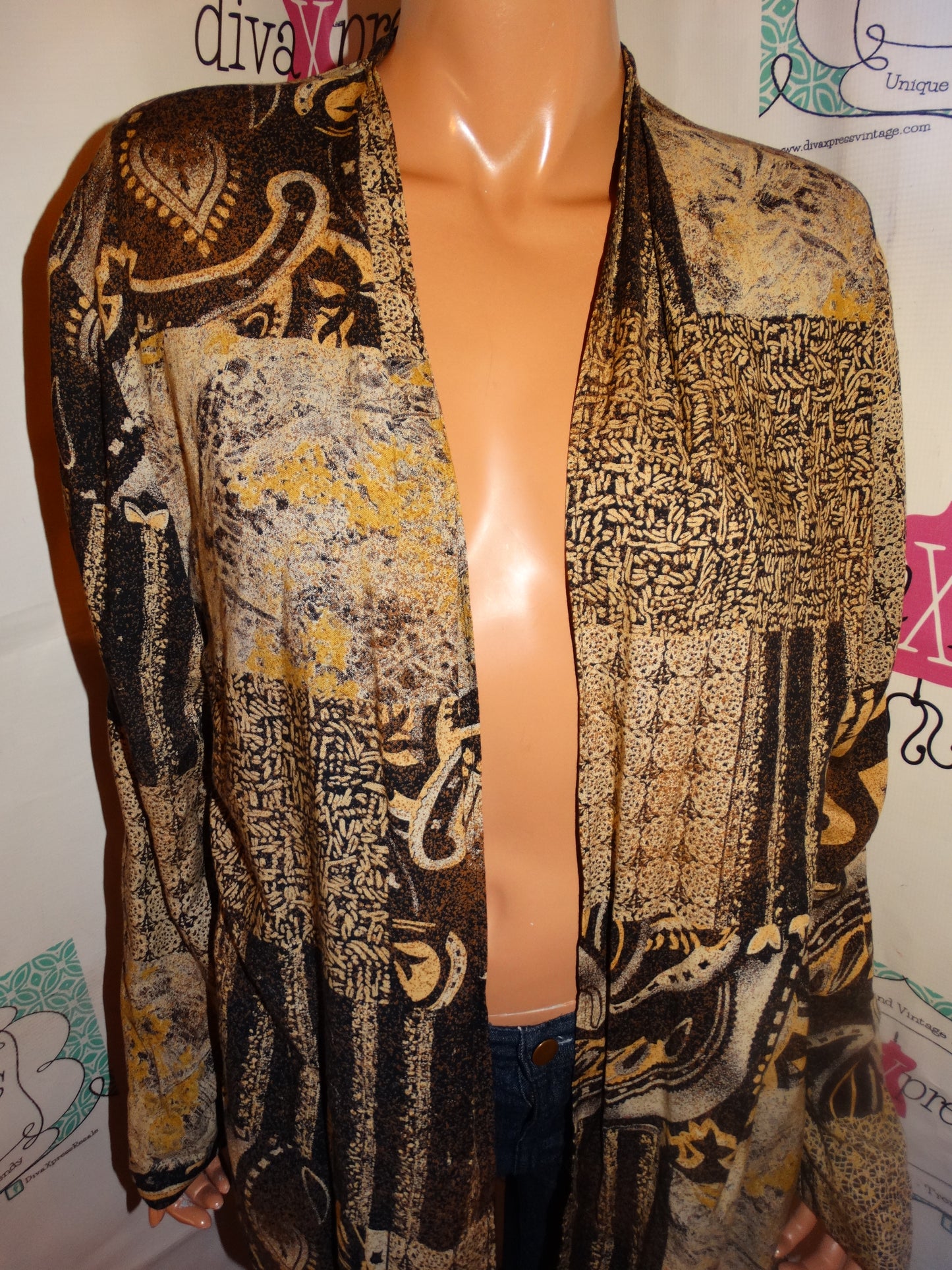 Vintage Melrose Tan/Black Throw Size 1x