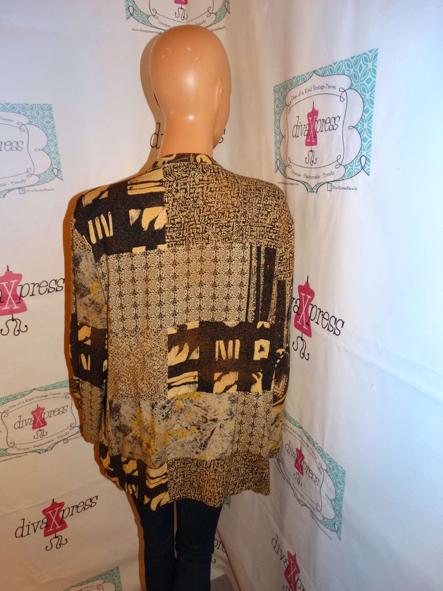 Vintage Melrose Tan/Black Throw Size 1x