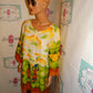 Vintage The Africian Scene Yellow/Green African STyle STop Size 1x