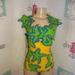 Vintage Yellow/Green Off Shoulder Blouse Size 1x