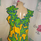 Vintage Yellow/Green Off Shoulder Blouse Size 1x