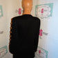 Vintage Nicole Studio Black/Gold Beaded Top Size L