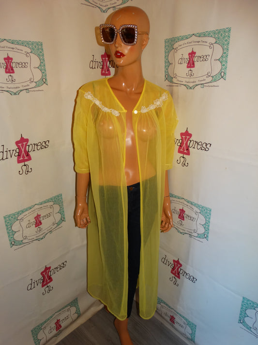 Vintage Yellow Sheer Duster Size L
