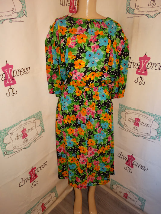 Vintage Jordan Black Polka Dot 2 Piece Skirt Set Size 2x