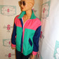 Vintage Leon Leven Green/Pink color block JAcket Size XL