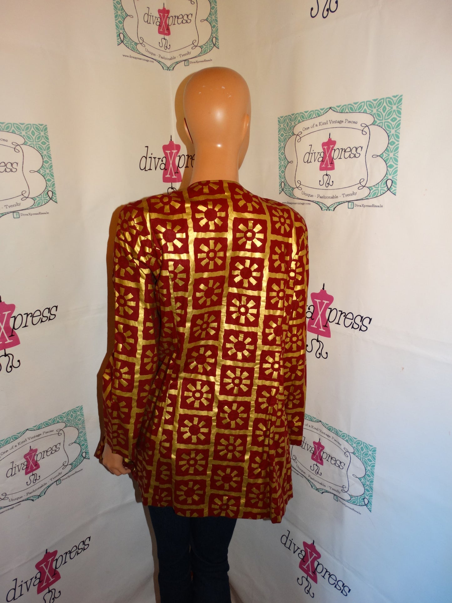Vintage Kos Collection Burgundy/Gold Top Size M