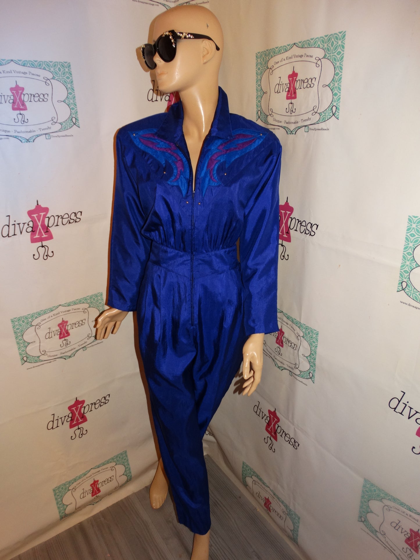 Vintage Joan Walters Purple JumpSuit Size S