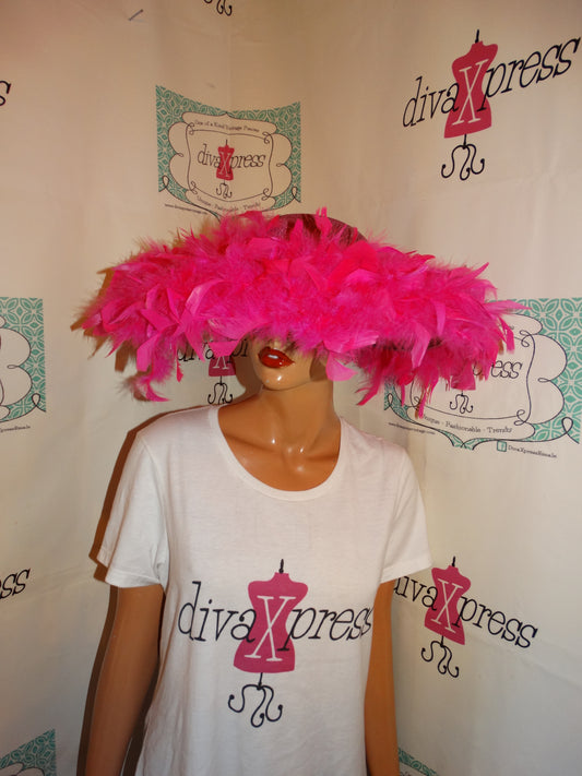 Vintage Pink Feather Hat