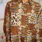 Vintage SLB Leopard Chain Silk Blouse Size L