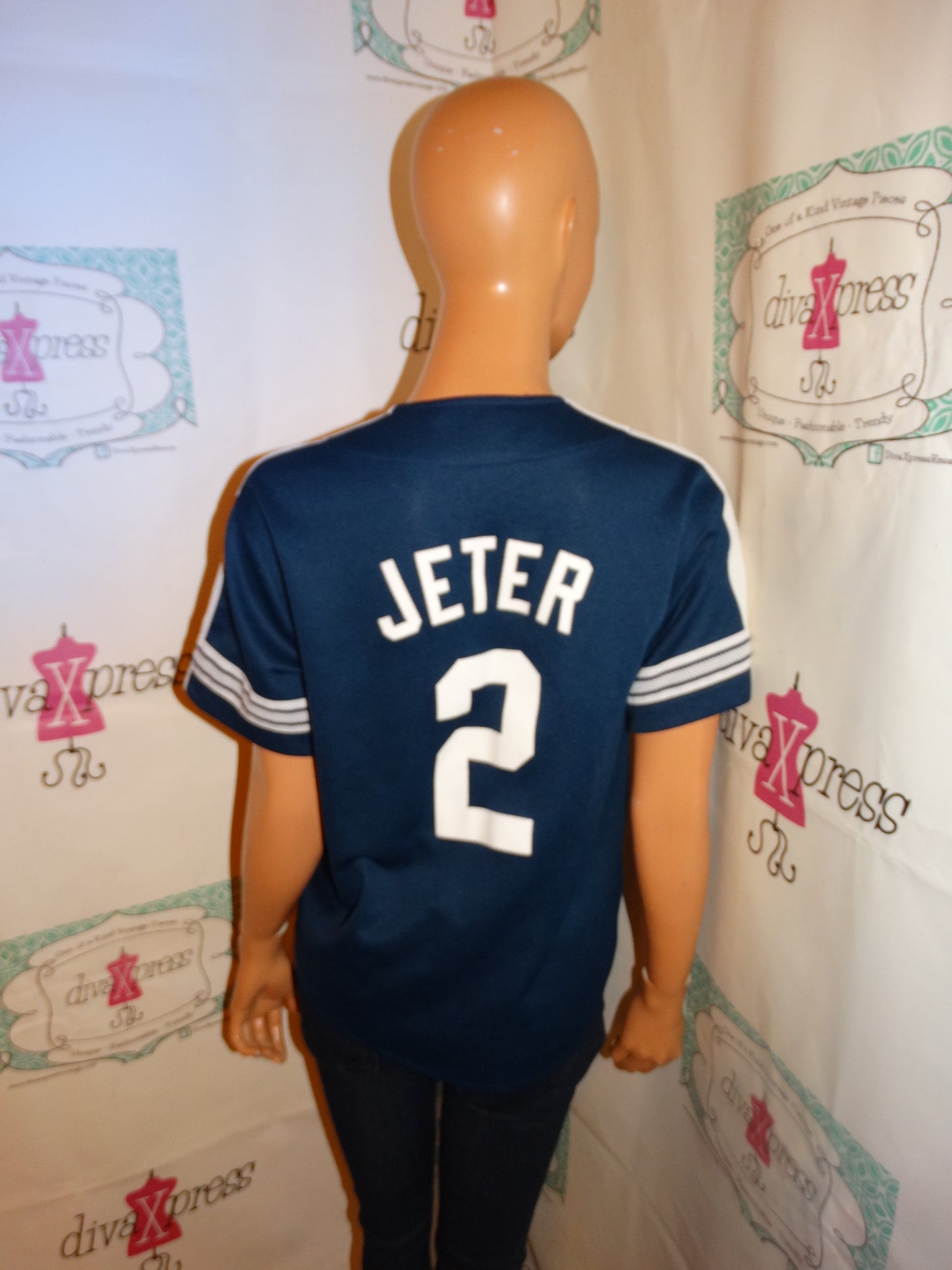 Vintage Starter Yankees Blue Jeter Jersey Size S