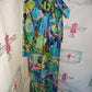 Vintage Penthouse Gallery Green Colorful Long Dress Size XL