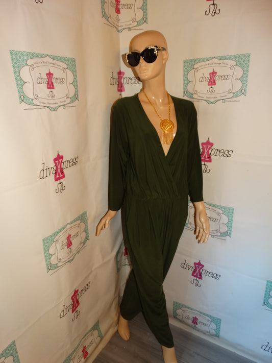 Vintage Olive Green Romper Size 1x