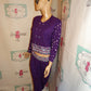 Vintage La Belle Folette Purple/White 2 Piece Pants Set Size M