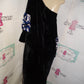 Vintage Velvet Black Blue/Detail Sleeve Dress Size 1x