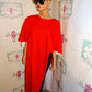 Vintage Red XL Long Ruffle Throw Size S-3x