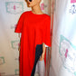 Vintage Red XL Long Ruffle Throw Size S-3x
