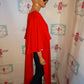 Vintage Red XL Long Ruffle Throw Size S-3x