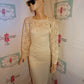 Vintage MoonGlow Cream Sequins Sweater Dress Size M
