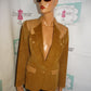 Vintage Pioneer Wear Tan Leather Patch Blazer Size S
