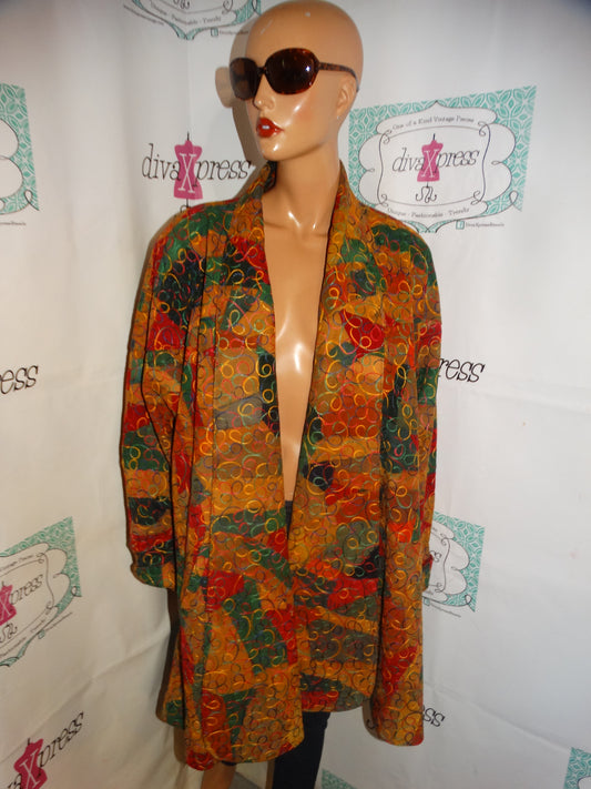 Vintage MutiPatch Leather Open Coat Size 2x