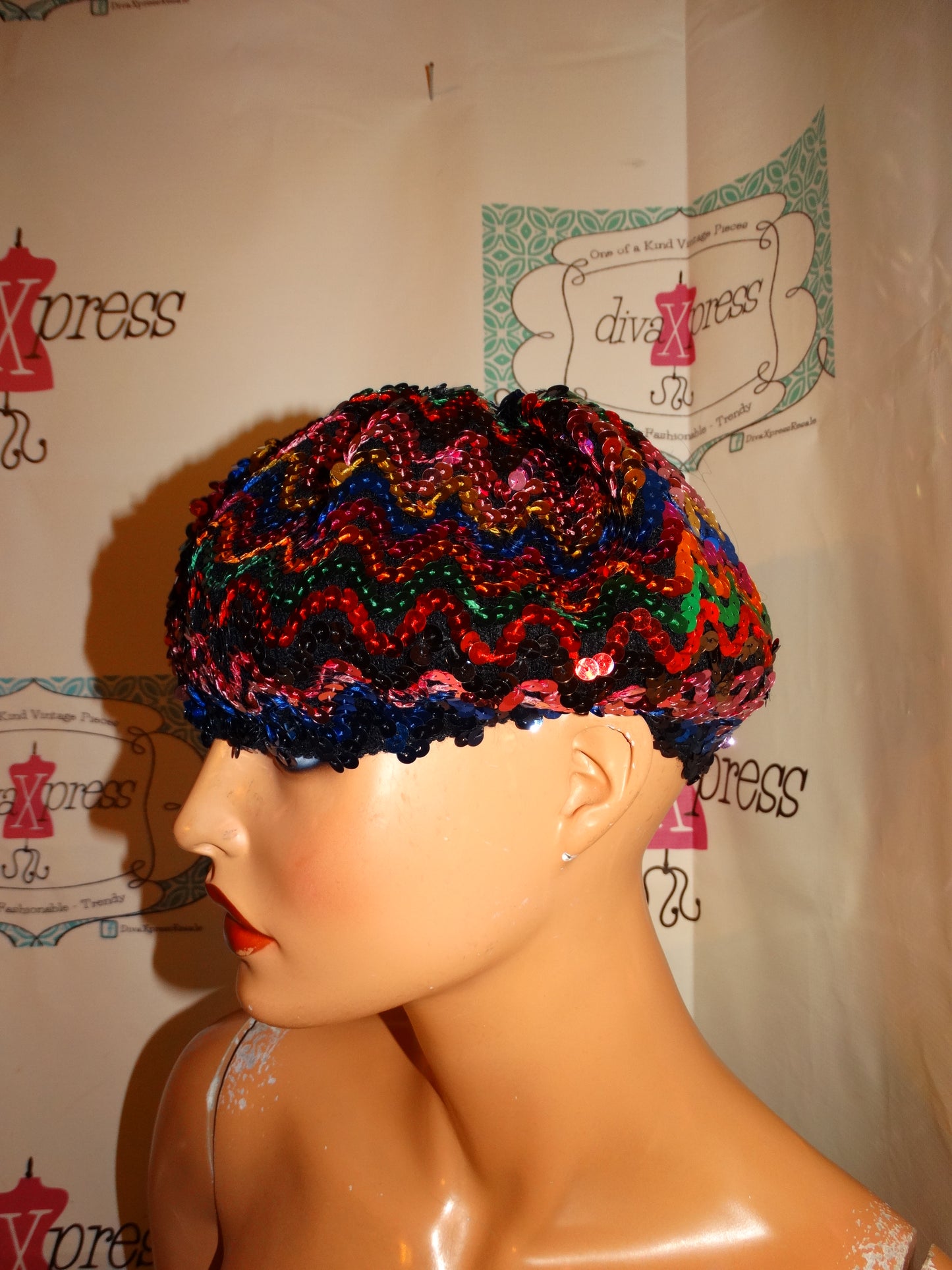 Vintage Sequins Beanie Hat