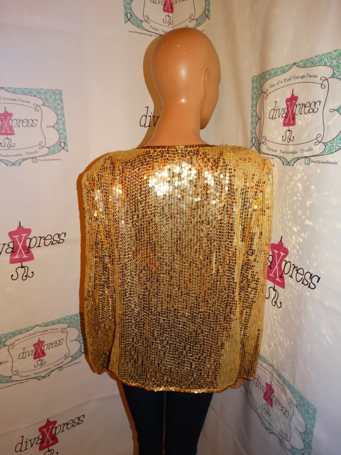 Vintage Stenay Gold Sequins Throw Size XL