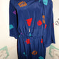 Vintage Talls Blue Colorful Dress Size L