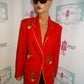Vintage Jenna Red/Gold Christmas Detail Blazer Size L