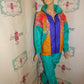 Vintage Jump USA green colorful Track Suit Size M