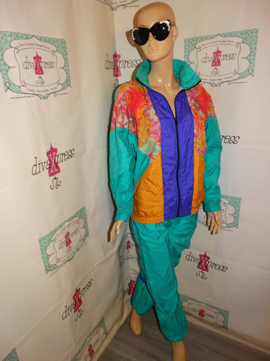 Vintage Jump USA green colorful Track Suit Size M