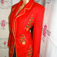 Vintage Jenna Red/Gold Christmas Detail Blazer Size L