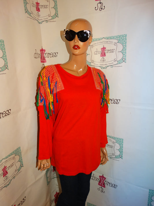 Vintage Red Shingle Top Size 1x