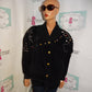 Vintage LA- Tierra Black Suede Beaded Jacket Size XL