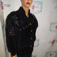 Vintage LA- Tierra Black Suede Beaded Jacket Size XL