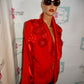 Vintage Nina M Red Shoulder Detail Blazer Size XL