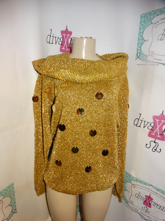 Vintage Spree International Gold Shingle Sweater Size 1x