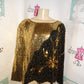 Vintage Joseph Lebon Gold/Black Sequins Top Size L