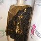 Vintage Joseph Lebon Gold/Black Sequins Top Size L