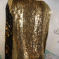 Vintage Joseph Lebon Gold/Black Sequins Top Size L
