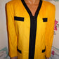 Vintage Suitables yellow/Black Blazer Top Size 1x